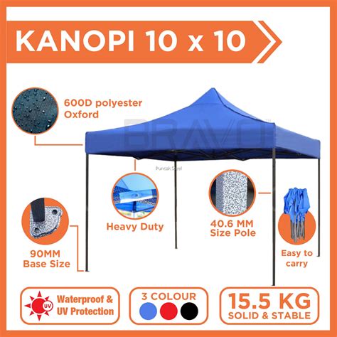 Bravo Canopy Kanopi 10x10 Canopy Canvas Khemah Niaga 10x10 Khemah Pasar ...