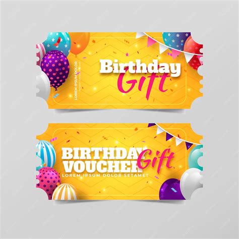 Free Vector | Gradient birthday gift voucher design