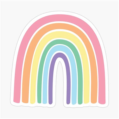 Rainbow Pastel Kawaii Cute Aesthetic Boho Sticker by candymoondesign ...