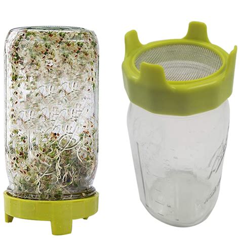 Sprouting Lids, Plastic Sprout Lid with Stainless Steel Screen for Wide ...