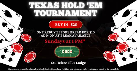 Texas Hold 'Em Tournaments | Elks #1999