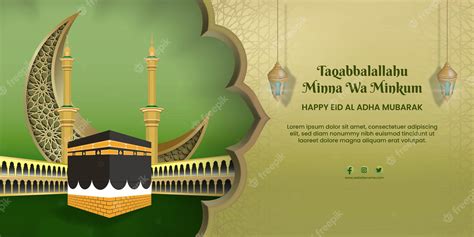 Premium Vector | Happy Eid Adha islamic design kaaba mosque twin tower ...