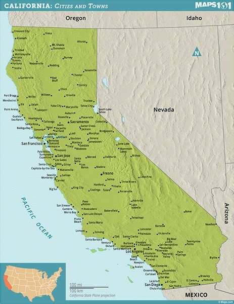 Maps101 - Cities and Towns in California