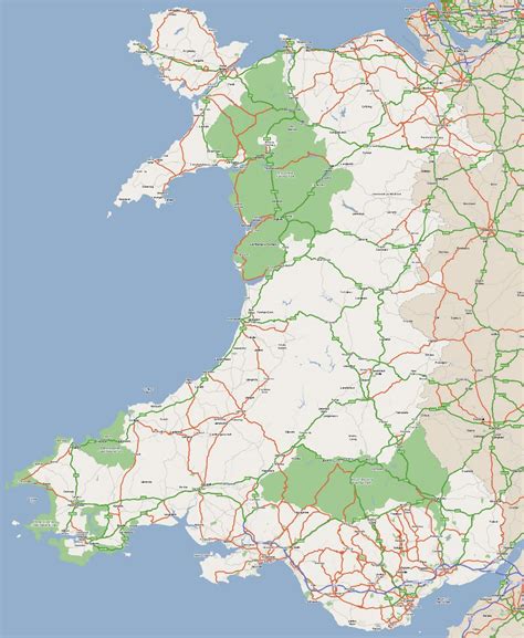 Large detailed road map of Wales with cities | Wales | United Kingdom ...