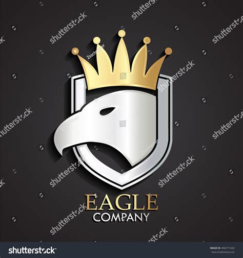 3d Heraldic Eagle Silver Logo Shield Stock Vector (Royalty Free ...