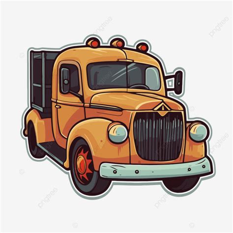 An Attractive Red And Orange Truck Sticker Clipart Vector, Sticker ...