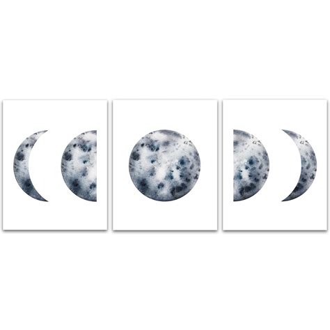 Golden Moon Art Print, Phases of the Moon, Moon Wall Art, Moon Phases ...