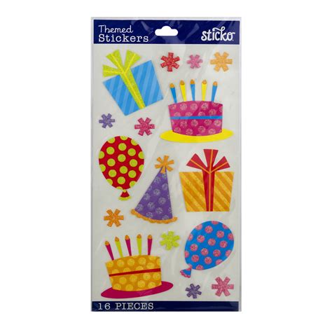 Sticko Themed Birthday Celebration Stickers, 16 Pieces - Walmart.com