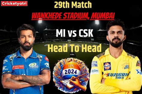 MI vs CSK Head To Head: अबतक 36 बार हुई है चेन्नई और मुंबई की भिड़ंत ...