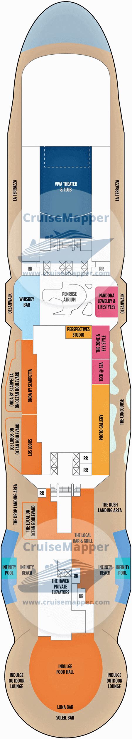 Norwegian Viva deck 8 plan | CruiseMapper