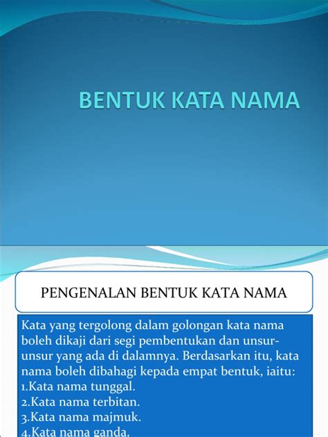 Bentuk Kata Nama | PDF