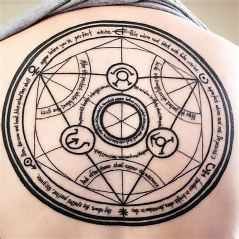 19 Fullmetal Alchemist Tattoos - The Body is a Canvas | Circle tattoo ...