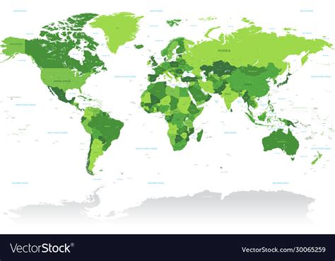 Vector green world map Royalty Free Vector Image