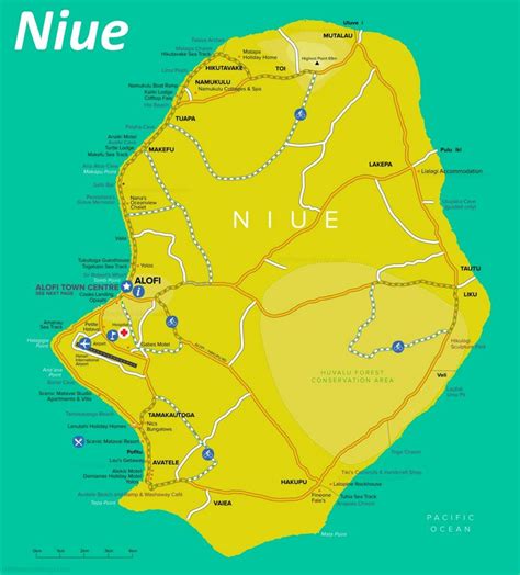 Niue Tourist Map - Ontheworldmap.com