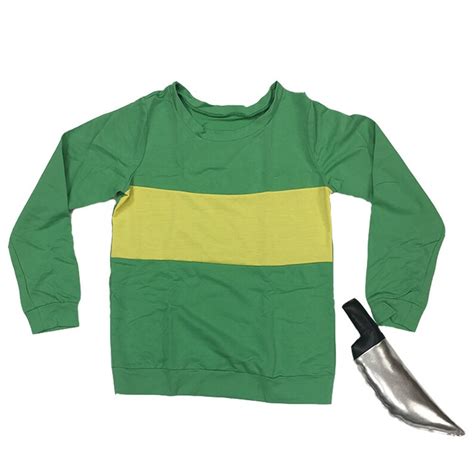 Chara Sweater and Prop Knife Cosplay Costume Game Gamer Halloween Gift ...