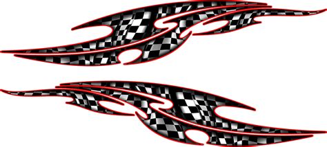 Tribal racing decals, car racing graphics, checkered car decals ...