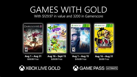 New Games with Gold for August 2021 - Xbox Wire