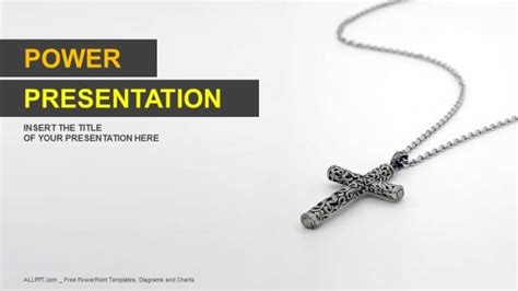 Silver Christian Cross PowerPoint Templates