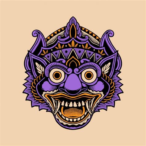 Premium Vector | Barong bali illustration