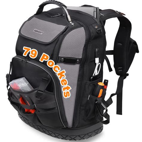 79 Pockets Tool Backpack for Men, HVAC Tool Bag Heavy Duty for ...