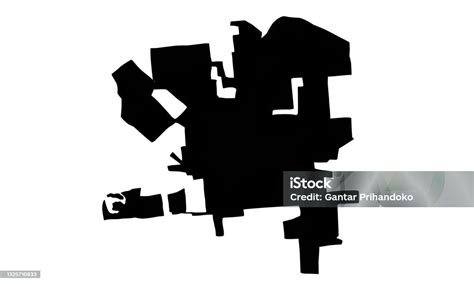 Black Silhouette Map Of The City Of Greenburgh In New York Stock ...