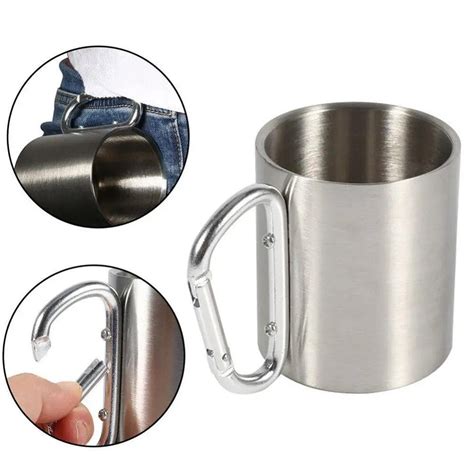 Portable Stainless Steel Mug Outdoor Travel Camping Drinking Cup With ...