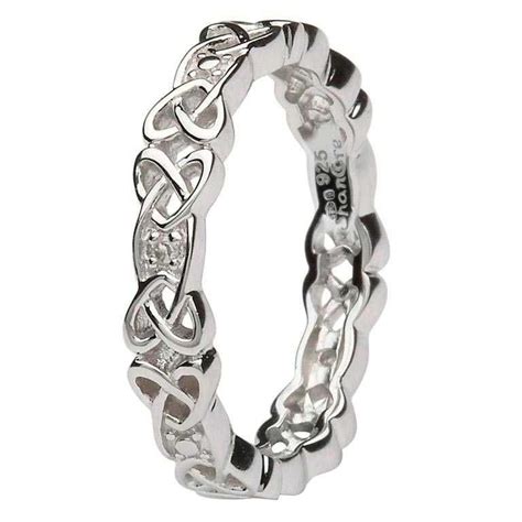 Ladies Silver Celtic Knot Stone Set Ring | Irish Jewelry by ShanOre