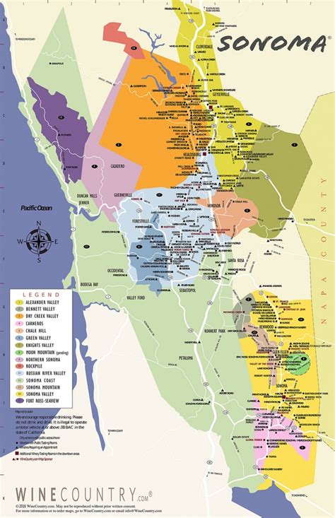 Sonoma County Wine Country Maps - Sonoma - Sonoma California Map ...