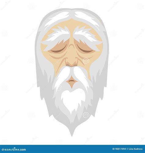 A Wise, Old Cartoon Man with and a Long White Beard. Stock Vector ...