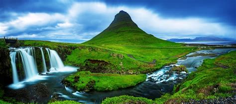 Premium Photo | Kirkjufell mountain and waterfall