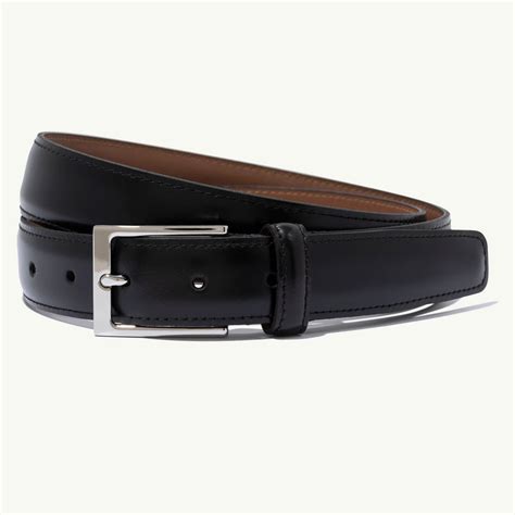 Men's Black Leather Dress Belt. Made in USA. Premium Italian Leather ...