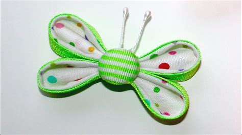 Butterfly Ribbon Sculpture - Kanzashi Tutorial #7 - YouTube