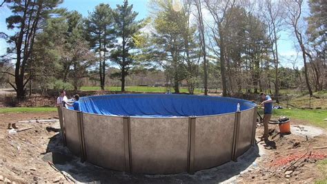 27' Above Ground Pool Liner Installation - YouTube