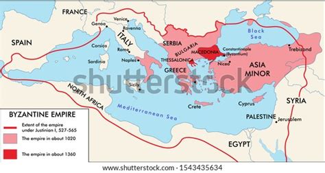 Byzantine Empire Historical Map Ready Print Stock Vector (Royalty Free ...