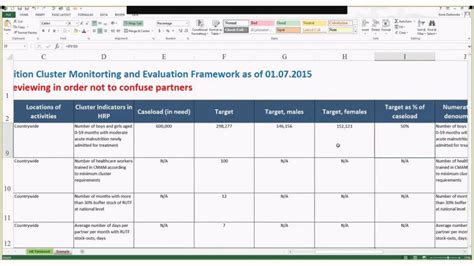 M&E Report Template