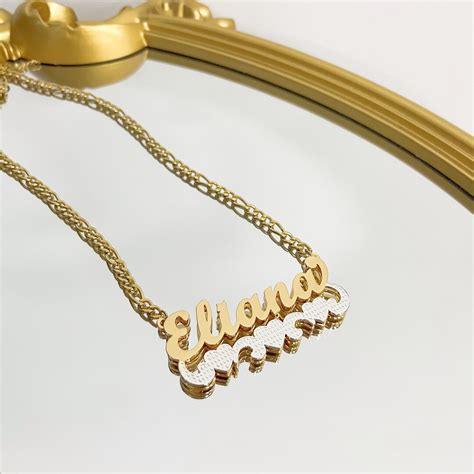 Personalized 3D Gold Plate Nameplate Necklacegold Name - Etsy