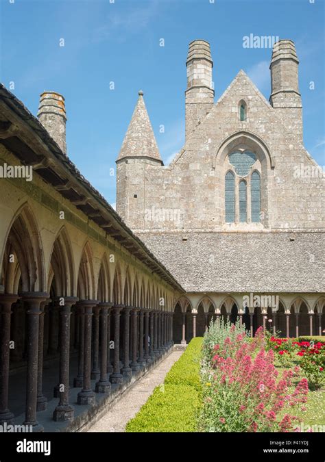 Mont Saint-Michel cloister Stock Photo - Alamy