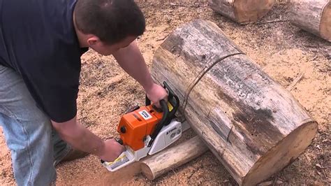 Stihl 460 Magnum cutting wood - YouTube