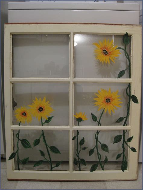 Window Frame Painting Ideas | Old window crafts, Painted window art ...