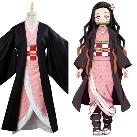 Demon Slayer Hepburn Kimetsu no Yaiba Kamado Nezuko Cosplay Costume ...