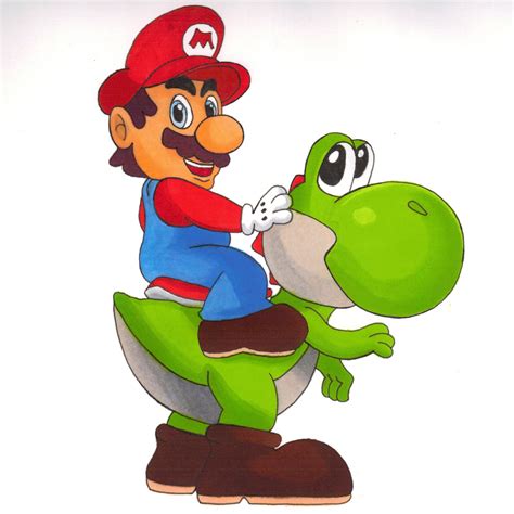 Mario and Yoshi by shimon-graffiti on DeviantArt