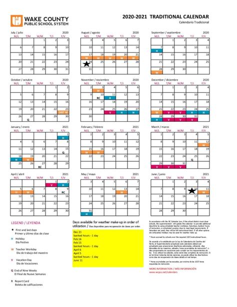 Wake County Schools Calendar 2020-2021 - Download Now