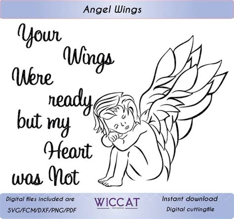 Angel Boy Loss quote Angel Wings svg Guardian by WiccatDesign