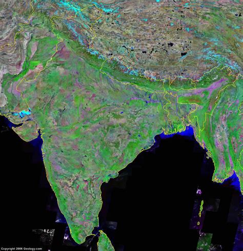 India Map and Satellite Image