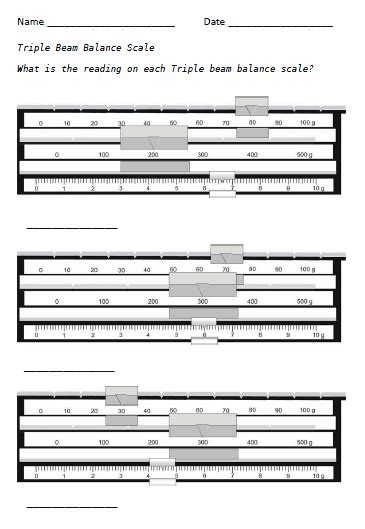 Triple Beam Balance Worksheet Printable