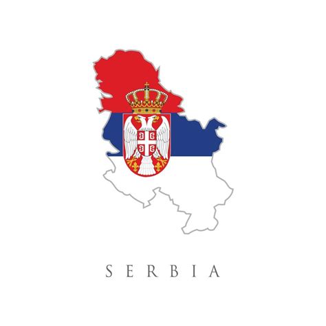 Flag Map of Serbia. Serbia Flag Map. Serbia map country of Europe ...