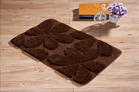 NiceRug Superfine Microfiber Brown Floral Rug Floor Door Mats Non Slip ...