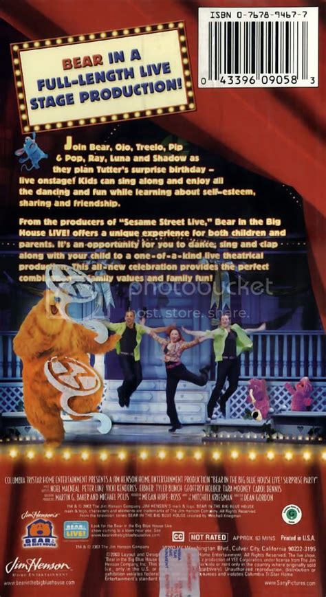 Bear In the Big Blue House Live (2003, VHS) Children 043396090583