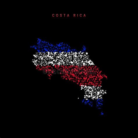 Costa Rica Flag Map, Chaotic Particles Pattern in the Costa Rican Flag ...