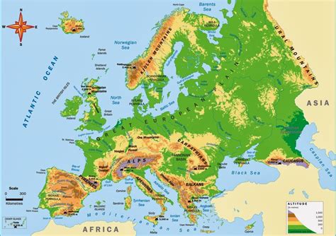 Europe Map With Physical Features